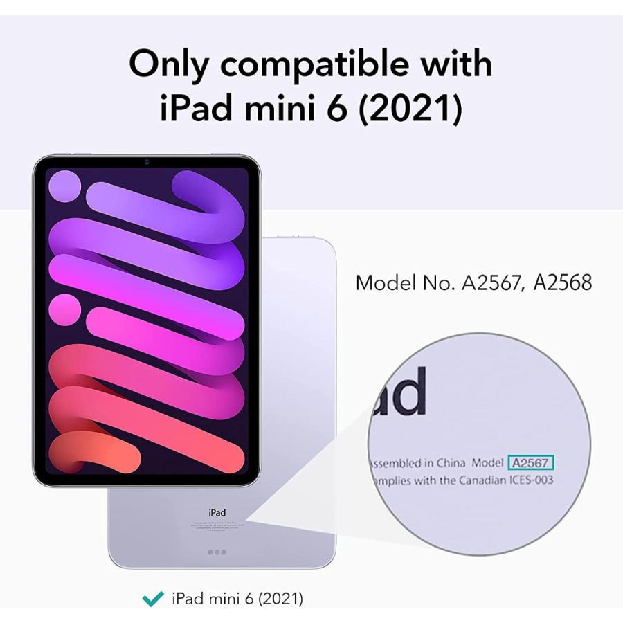 ESR iPad mini6 ケース 2021 三つ折りケース カバー おしゃれ 留め具付き スタンド オートスリープ/ウェイク対応 Pencil 2ペアリング・充電対応｜knicomcorp｜08