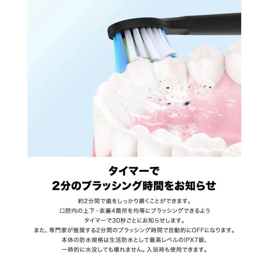 Fairywill E11 電動歯ブラシ 本体 Fariywill E11 Sonic Electric Toothbrush with 8 Bursh Heads