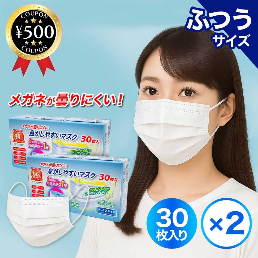 奥田薬品 メガネが曇りにくい 息がしやすい マスク ふつうサイズ