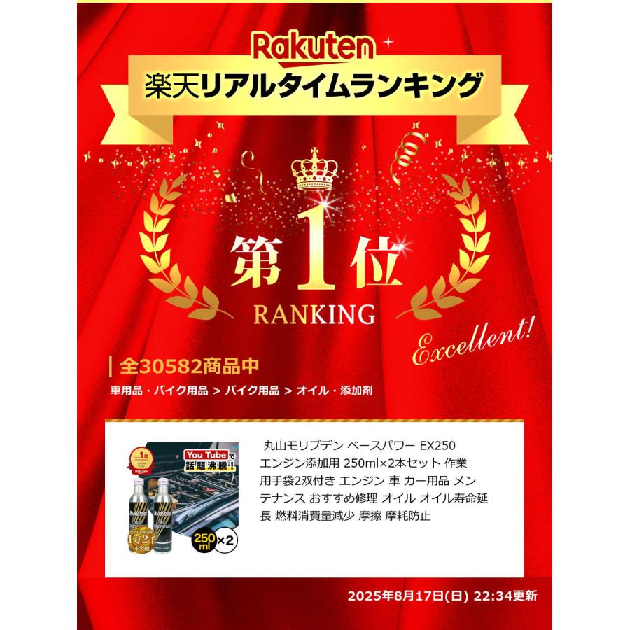 丸山モリブデン 添加物 ベースパワー EX250 エンジン添加用 250ml×2本