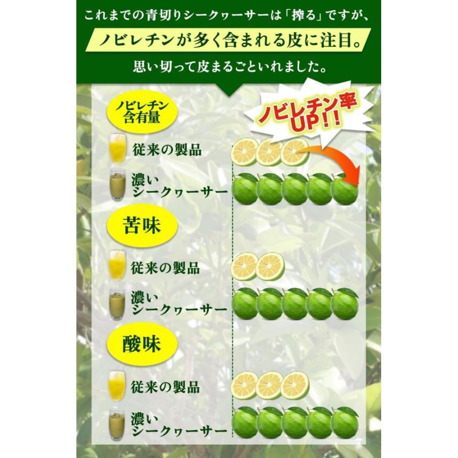 濃いシークヮーサー 1000ml 皮まるごと ノビレチン 青切り 100％ 生搾り 原液 すっぱい クエン酸 ビタミン 沖縄 ジュース おすすめ｜knistore｜03