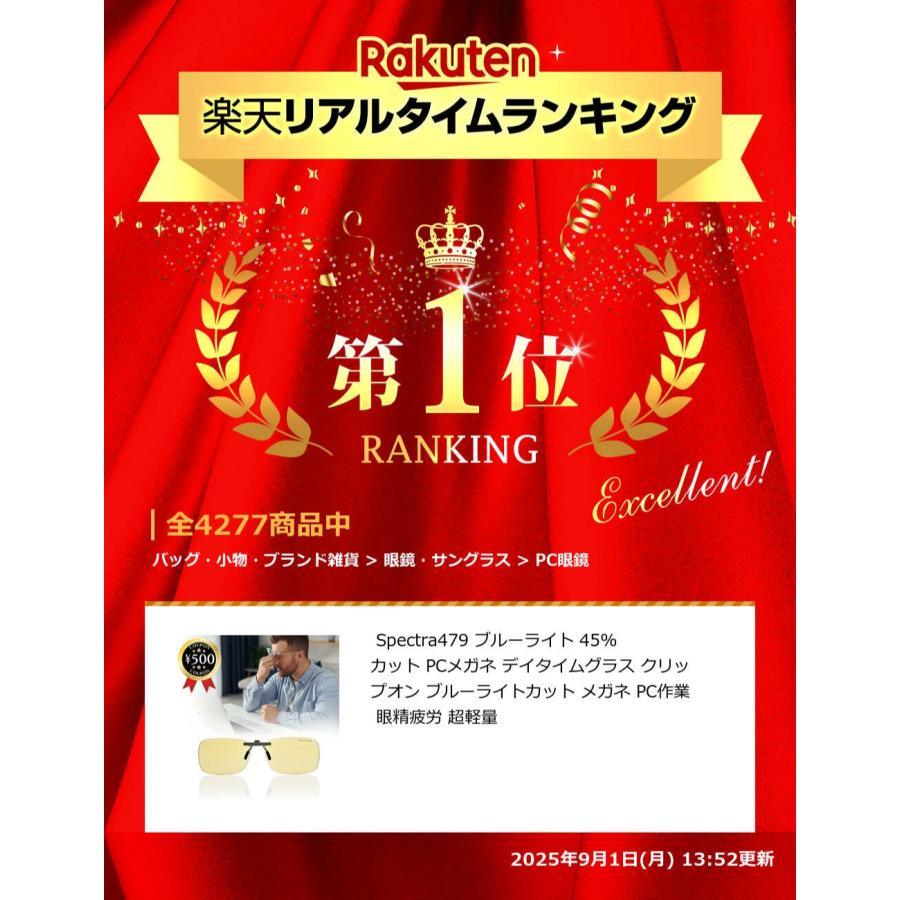 Spectra479 眼科医推奨 ブルーライト 45%カット PCメガネ デイタイム