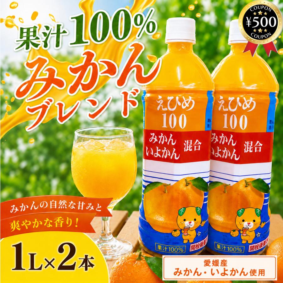 えひめ100 みかん いよかん混合 1000ml×2本セット 愛媛産 温州みかん