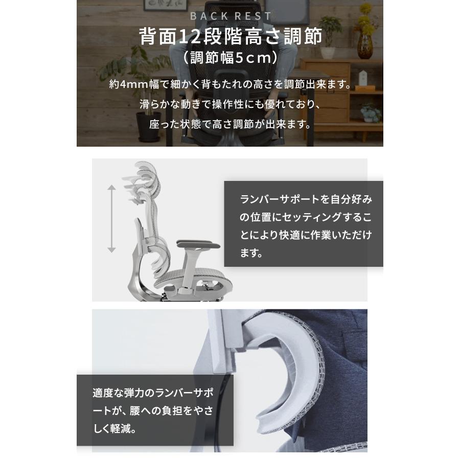 EastForce エルゴシエスタ 寝れる多機能 オフィスチェア 3D