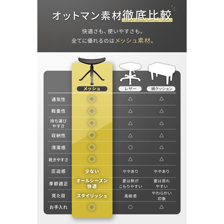 EastForce 日本ブランド オットマン メッシュ 足置き台 フットレスト 8