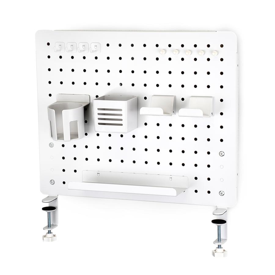 EastForce ペグボード デスクパネル 大 (LARGE) マグネット対応 ゲーム パネル 卓上収納 フック トレー付き クランプ式 有孔ボード |  | 02