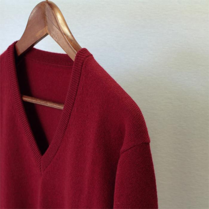 メンズ カシミヤ100％ Vネックセーター ニット LLサイズ カシミア 日本