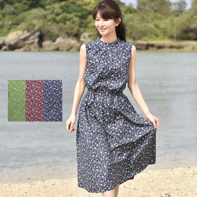 かりゆしウェア 沖縄 アロハシャツ レディース 月下美人小花柄 ワンピース 日本製 リゾートウェディング 女性用 結婚式 ギフト プレゼント Em1163w ニットガーデン 通販 Yahoo ショッピング