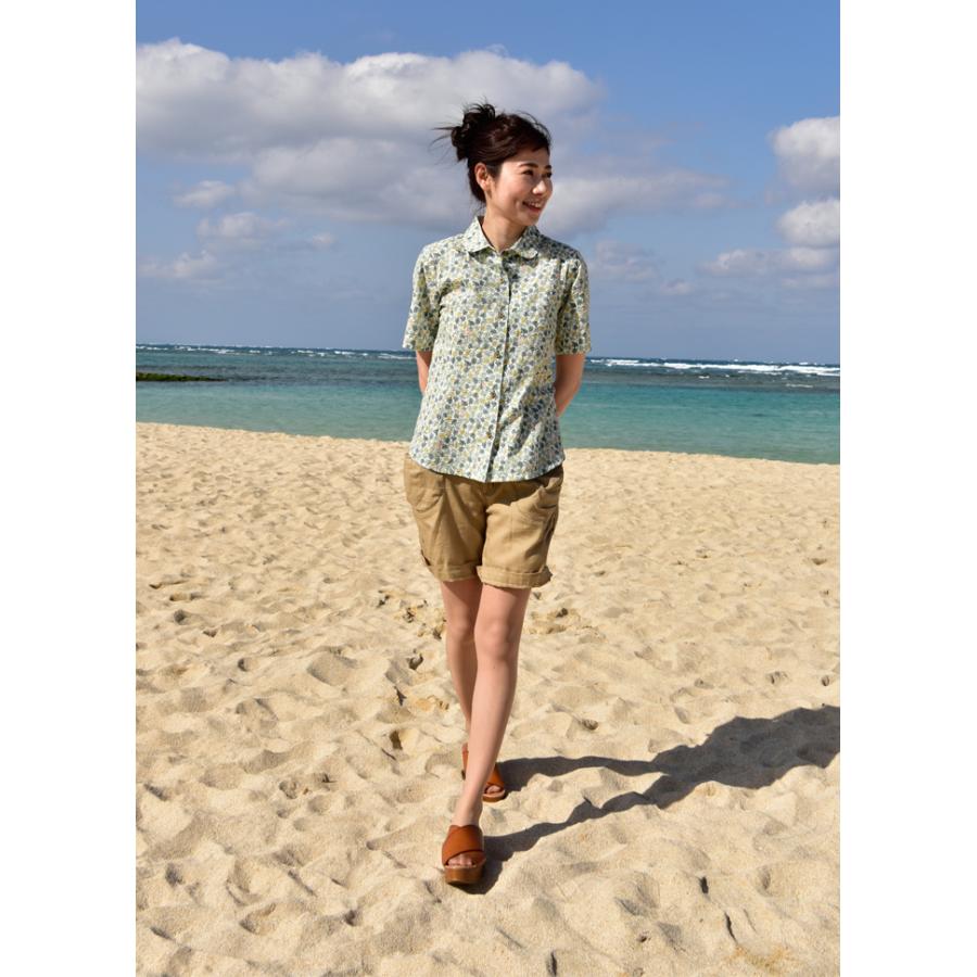 かりゆしウェア レディース 沖縄産アロハシャツ ツルラン小花柄 丸首半袖シャツ リップル加工 結婚式 ギフト プレゼント 贈り物 母の日 女性用 :  ニットガーデン - 通販 - Yahoo!ショッピング