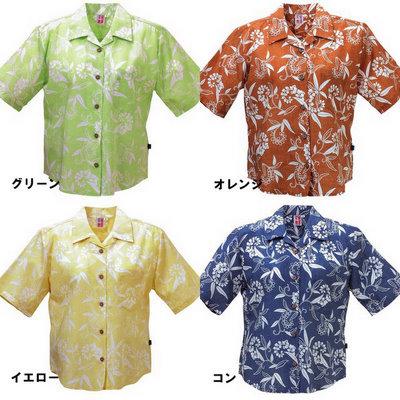 かりゆしウェア 沖縄アロハシャツ レディース 月桃物語 月桃白