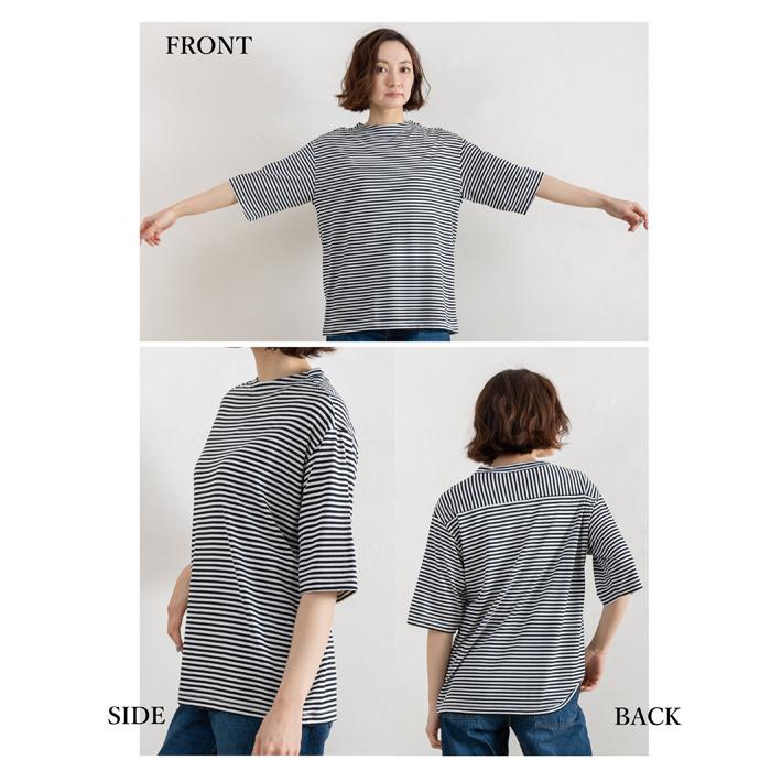 カットソー ボーダー レディース 五分袖 日本製 Tシャツ プル カットソー ボーダー レディース 五分袖 日本製 Tシャツ プル