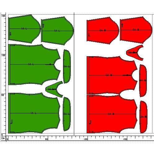 型紙 レディース 七分袖ラウンドカラースキッパー ニット生地向け