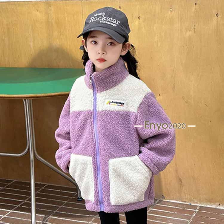 キッズ フリースジャケット 子供 裏起毛 秋冬 子供服 ボアブルゾン
