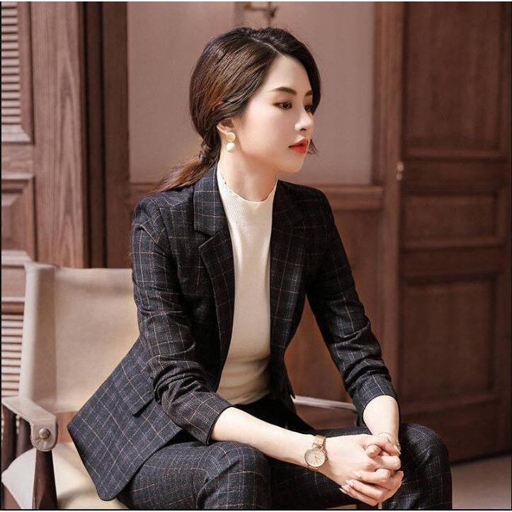 安い本店 2点セットオフィススーツセットアップスーツレディースチェック柄パンツスーツ春秋冬フォーマルスーツ通勤olスーツセレモニースーツ 特別セール中 Manpredict Com