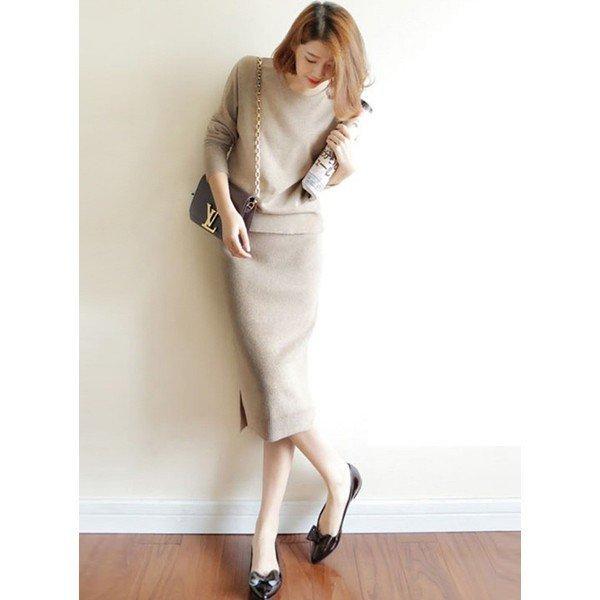 Sale 103 Off セットアップニットレディーススカート2点セットニットスカートタイト膝下ニットセーターフォーマル結婚式秋冬ニットセット通勤gsb1784 Simbcity Net