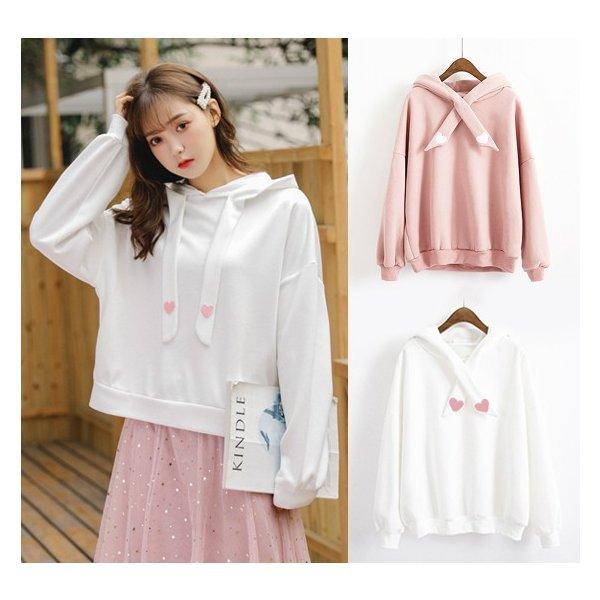 韓国ファッションパーカーレディースプルオーバー長袖原宿系オルチャン春 New限定品