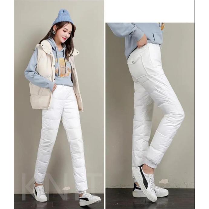 レディースアウトドア暖かいパンツダウンパンツボトムス冬30代 70代ファッション防寒パンツ長ズボン保温性抜群ズボンダウン風ロング丈高ウエストゴム 現金特価