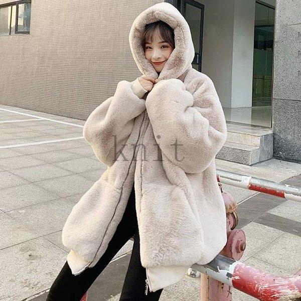 最新ファーコートレディース冬コートフード付き可愛い20代ジャケット
