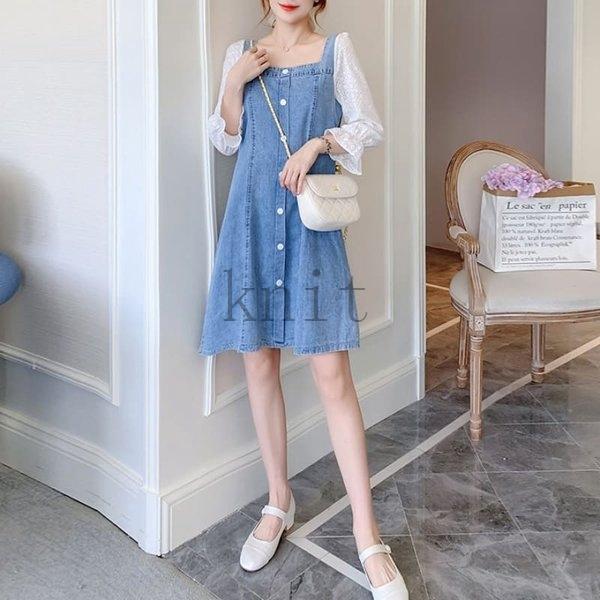 高校生中学生学生レディース女子高生10代代ワンピースデニムワンピース長袖韓国トレンド秋4xlまでドレス79 Knitb8cdd2a3 ニットknit 通販 Yahoo ショッピング