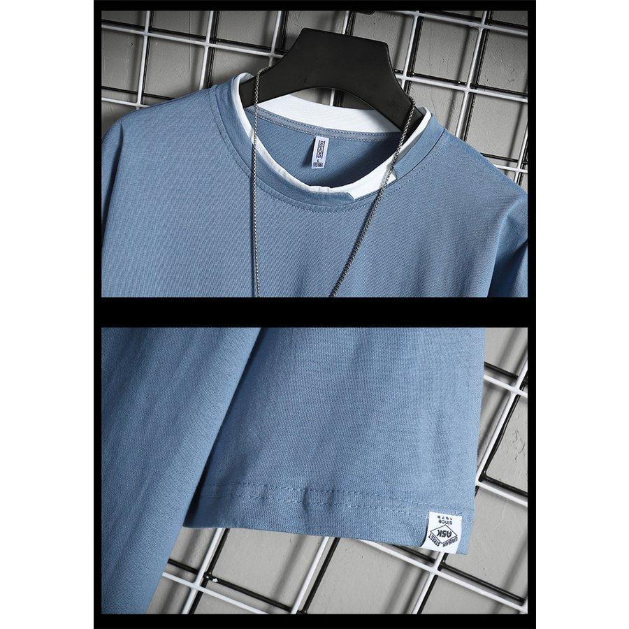 Tシャツ半袖メンズ夏服配色カットソーグラデーションクルーネック涼しい夏トップスメンズファッション｜knit｜16