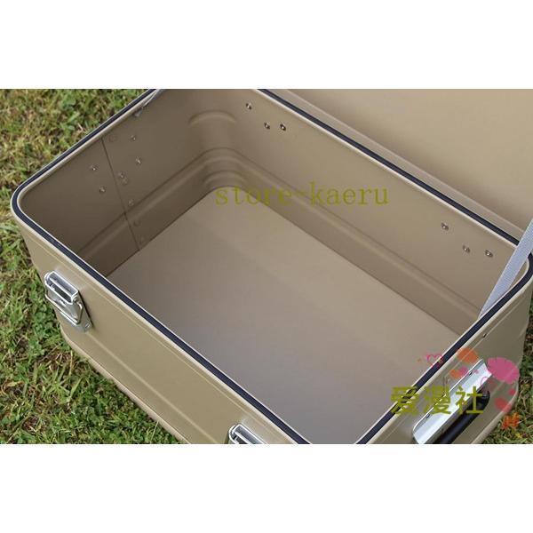 サンドベージュスタッキング アルミ コンテナボックス50Lアウトドア