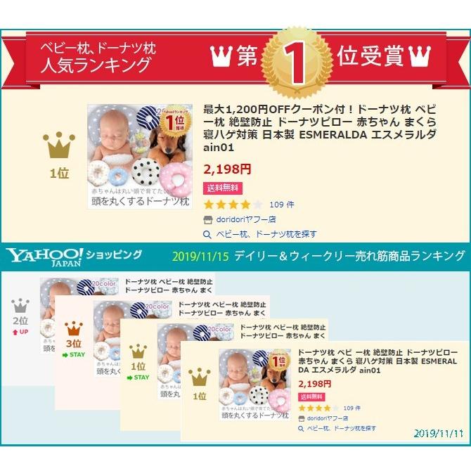 ドーナツ枕 ベビー枕 絶壁防止 ドーナツピロー 赤ちゃん まくら 寝ハゲ対策 日本製 Esmeralda エスメラルダ Ain01 レビュー特典付 Ain01b Doridoriヤフー店 通販 Yahoo ショッピング