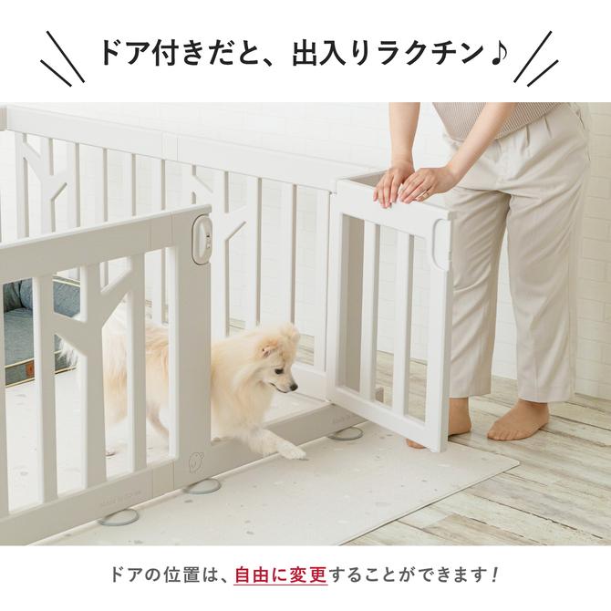ペットサークル バーチ ドア付き10枚セット ケージ ゲージ 小型犬 室内用 犬用 ドッグ サークル ペットフェンス ifam おすすめ 組立簡単 if112-dogの画像