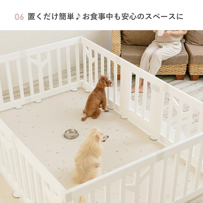 ペットサークル バーチ ドア付き8枚セット ペットフェンス 置くだけ 犬