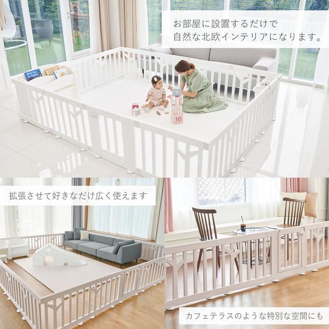 iFam ベビーサークル バーチ 扉付き8枚セット 北欧 プラスチック