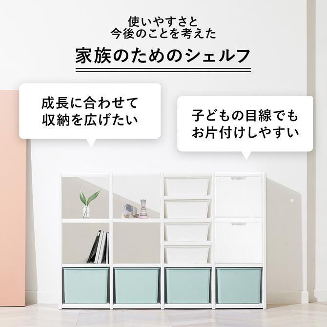 子供 収納 収納棚 収納ラック 収納ボックス 服 おしゃれ こども アイデア シンプル 韓国 韓国風 ifam MYPICK MODULAR ORGANIZER 3段 ダブル if196の画像