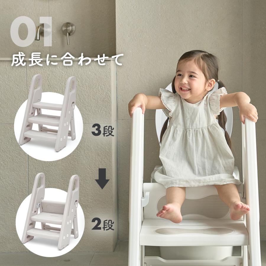 踏み台 折りたたみ 3段 2段 2段 軽量 おしゃれ ステップ台 ステップ 手すり付き踏み台 トイレ スツール キッズ 北欧 iFam アイファム if78の画像