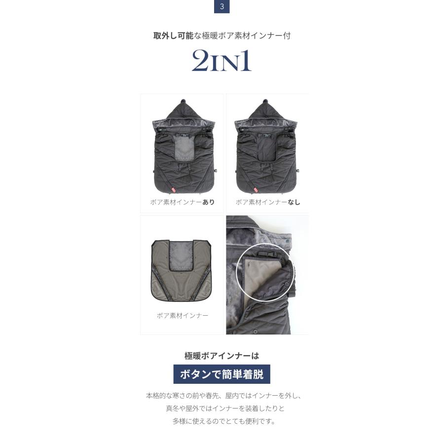 抱っこ紐カバー 防寒ケープ ベビーカーカバー 防寒 冬 ベビーケープ 取り付け簡単 5WAY お洒落 フリース manito22の画像