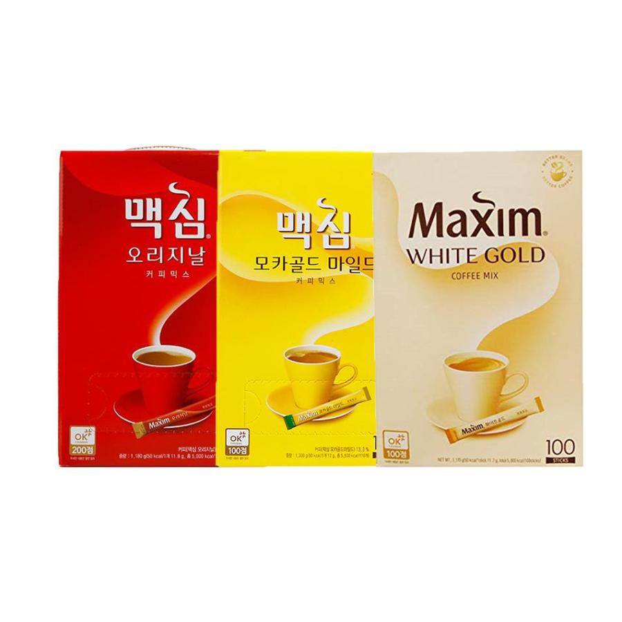 ☆韓国インスタントコーヒー☆マックシムコーヒー3種セット☆赤、黄色