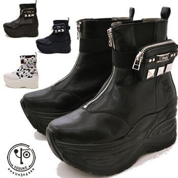 オンライン通販店 ヨースケ Yosuke 厚底ブーツ レディース ハイカットスニーカー スタッズポーチ付きデザイン 取り外し可 予約 は3営業日内に発送 売れ筋超安い Superavila Com