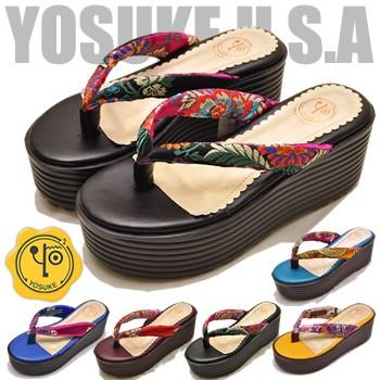 ヨースケ Yosuke 靴 厚底サンダル レディース トングサンダル 刺繍 和柄 花柄 Yosuke Knockin Boots ノッキンブーツ 通販 Yahoo ショッピング