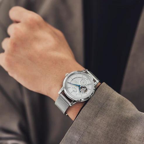 Knot 腕時計 メカニカルオープンハート 時計本体のみ 日本製 40mm 機械式 シルバーケース メンズ CAP-40シリーズの画像