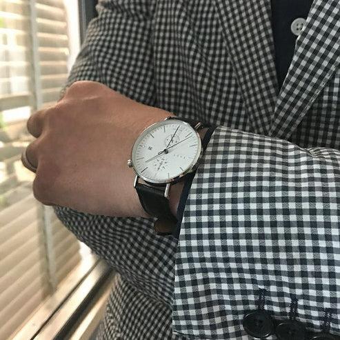 Knot 腕時計 クロノグラフ 時計本体のみ 日本製 39mm クォーツ式 メンズ レディース ホワイト アイボリー ブラック ネイビー CC-39シリーズの画像