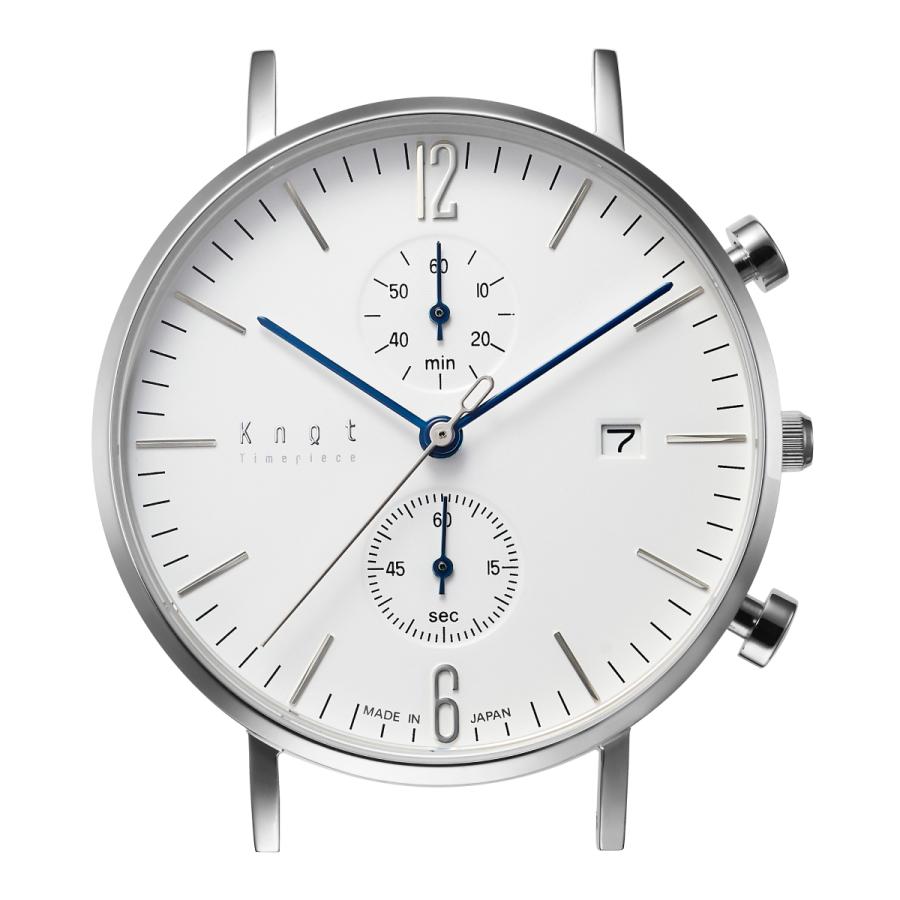 Knot 腕時計 クロノグラフ 時計本体のみ 日本製 39mm クォーツ式 メンズ レディース ホワイト アイボリー ブラック ネイビー CC-39シリーズの画像