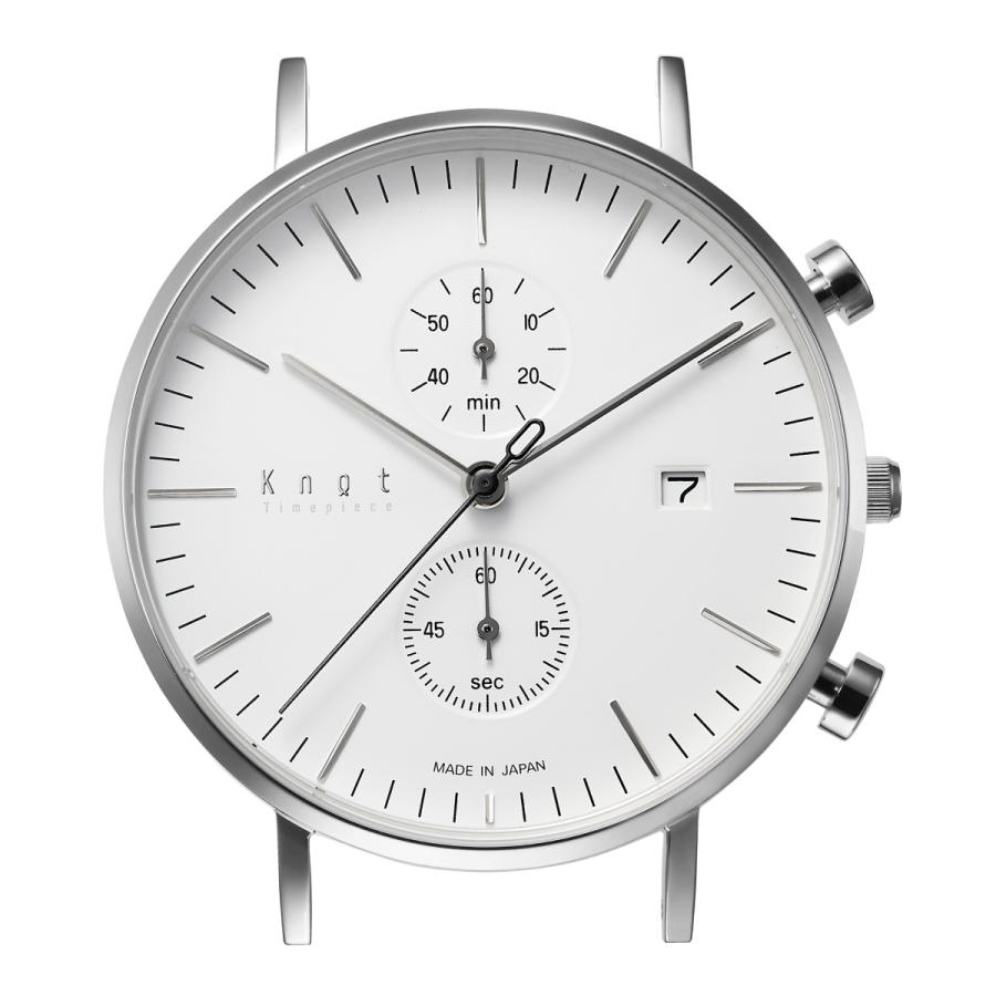 Knot 腕時計 クロノグラフ 時計本体のみ 日本製 39mm クォーツ式 メンズ レディース ホワイト アイボリー ブラック ネイビー CC-39シリーズの画像
