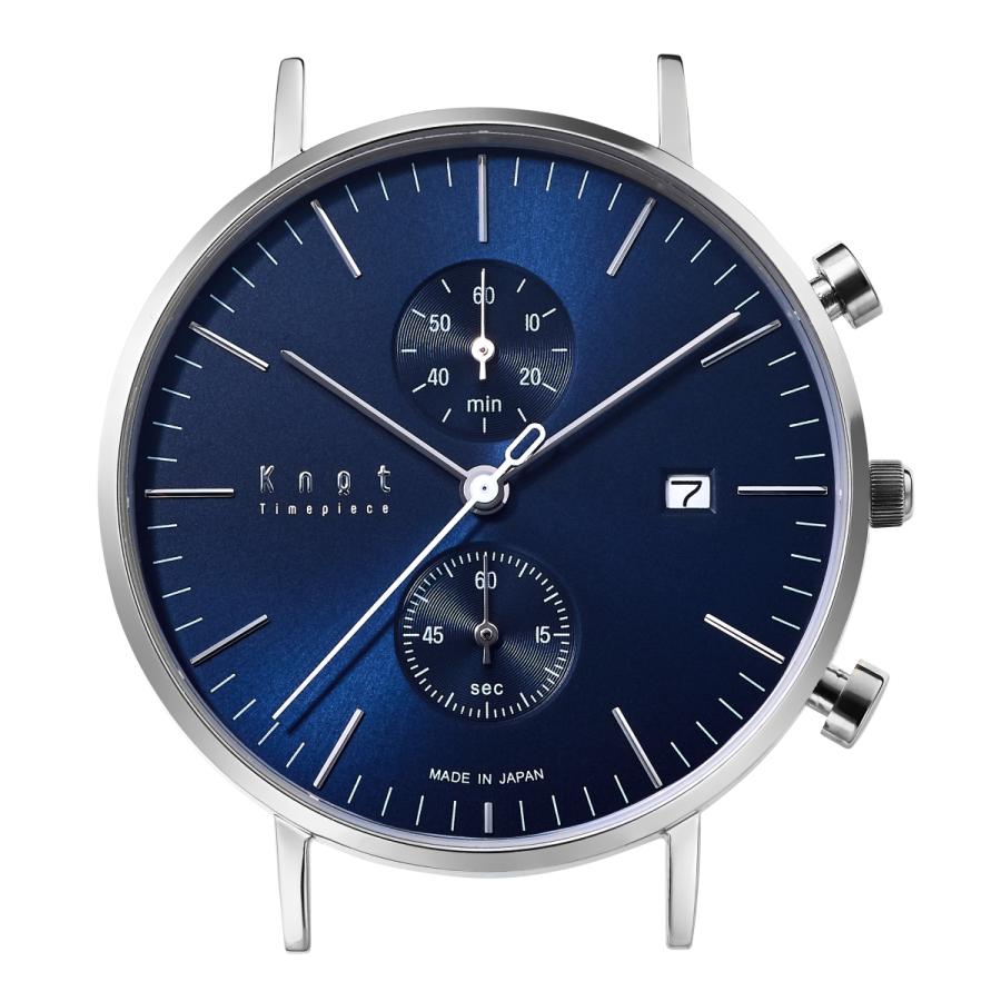 Knot 腕時計 クロノグラフ 時計本体のみ 日本製 39mm クォーツ式 メンズ レディース ホワイト アイボリー ブラック ネイビー CC-39シリーズの画像