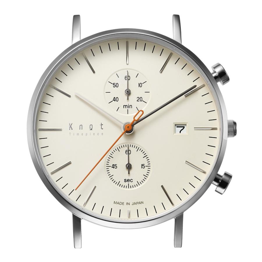 Knot 腕時計 クロノグラフ 時計本体のみ 日本製 39mm クォーツ式 メンズ レディース ホワイト アイボリー ブラック ネイビー CC-39シリーズの画像