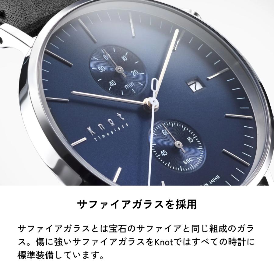 Knot 腕時計 クロノグラフ 時計本体のみ 日本製 39mm クォーツ式 メンズ レディース ホワイト アイボリー ブラック ネイビー CC-39シリーズの画像