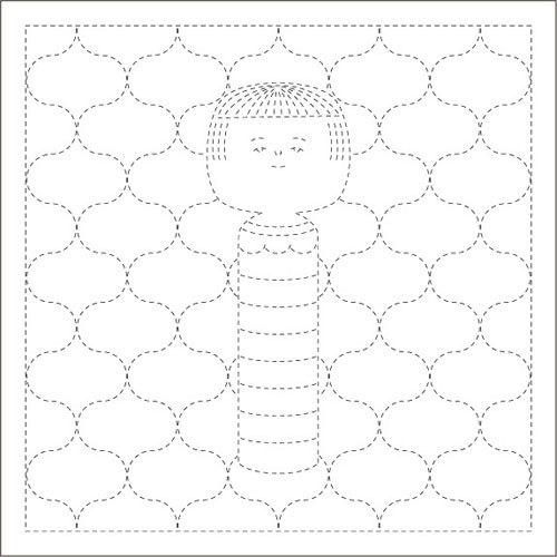 ダルマ 横田 刺し子ふきん 模様刺し 伝統柄 イラスト こけしと網文 白 糸別売り 01 8430 1053 けいとのコーダ 通販 Yahoo ショッピング