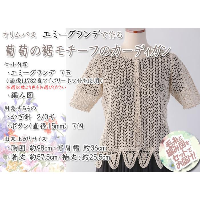 オリムパス 葡萄の裾モチーフのカーディガン 着分セット（エミー 