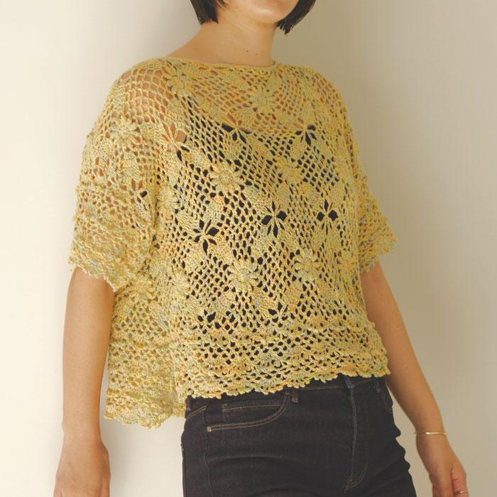 スキー（元廣） かぎ針編みモチーフのプルオーバー 着分セット