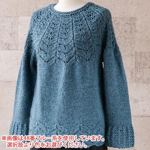 リッチモア 棒針の透かし模様の丸ヨークプル 着分セット リッチモア 棒針の透かし模様の丸ヨークプル 着分セット