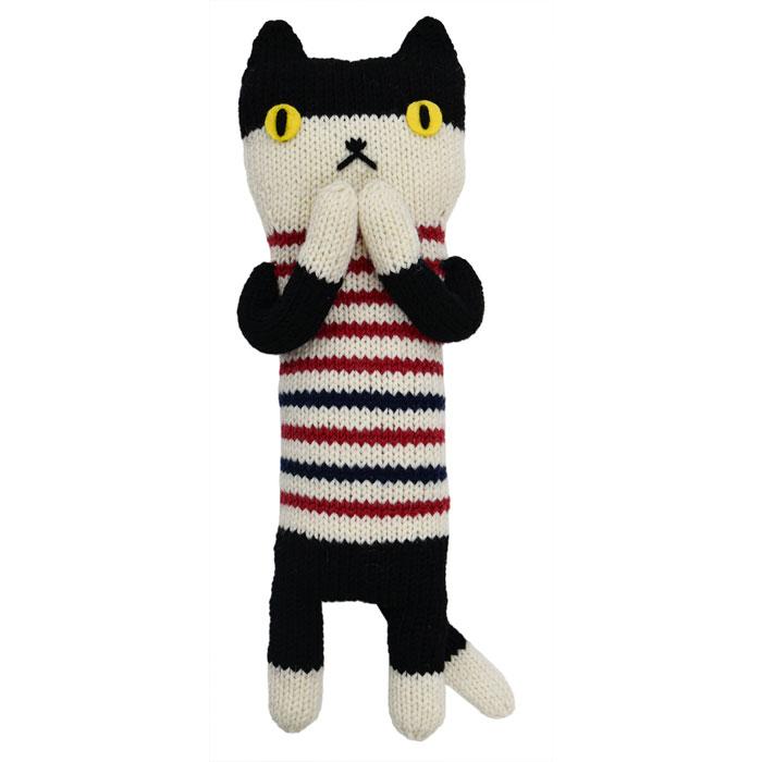 白黒靴下猫　ミニバッグ　大きなあみぐるみ NASKA （ナスカ） 内藤商事 あみぐるみキット ゆるかわニャオタン