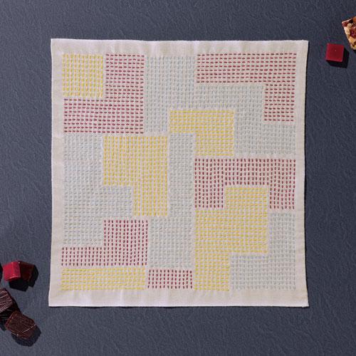 オリムパス 刺し子キット 花ふきんキット Sashiko Textile lab Block