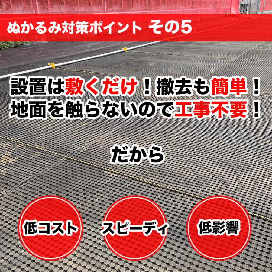特価】駐車場ぬかるみ対策ゴムシート(長尺穴あきタイプ) 厚さ10mm×幅 