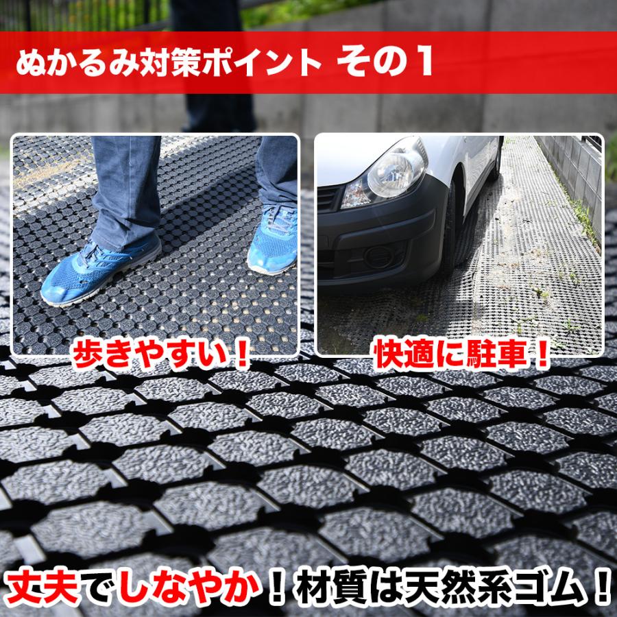駐車場ぬかるみ対策ゴムシート(長尺穴あきタイプ) 厚さ10mm×幅900mm×長